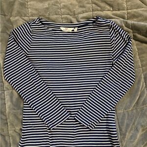 Vineyard Vines Navy and White Striped Long Sleeve Tee
